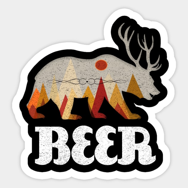 BEAR DEER FUNNY BEER Sticker by VinitaHilliard